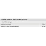SOLGAR CALCIUM CITRATE 250mg WITH VITAMIN D3 60 TABS