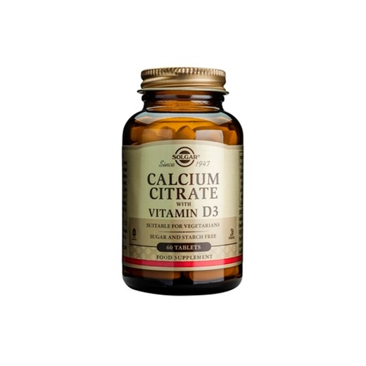SOLGAR CALCIUM CITRATE 250mg WITH VITAMIN D3 60 TABS