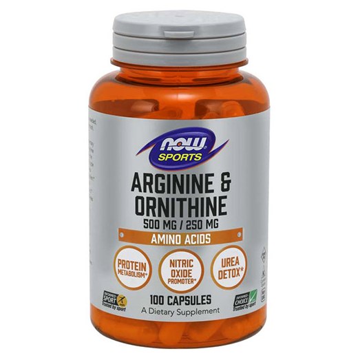 NOW FOODS ARGININE 500MG & ORNITHINE 250MG (100 ΚΑΨΟΥΛΕΣ)